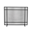 Benjara Hype Fireplace Screen with Mesh- Single Panel- Black and Silver