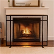 Benjara Hype Fireplace Screen with Mesh- Single Panel- Black and Silver