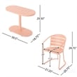 Benjara Monalisa 3 Piece Outdoor Bistro Set with 1 Oval Table- 2 Chairs- Pink