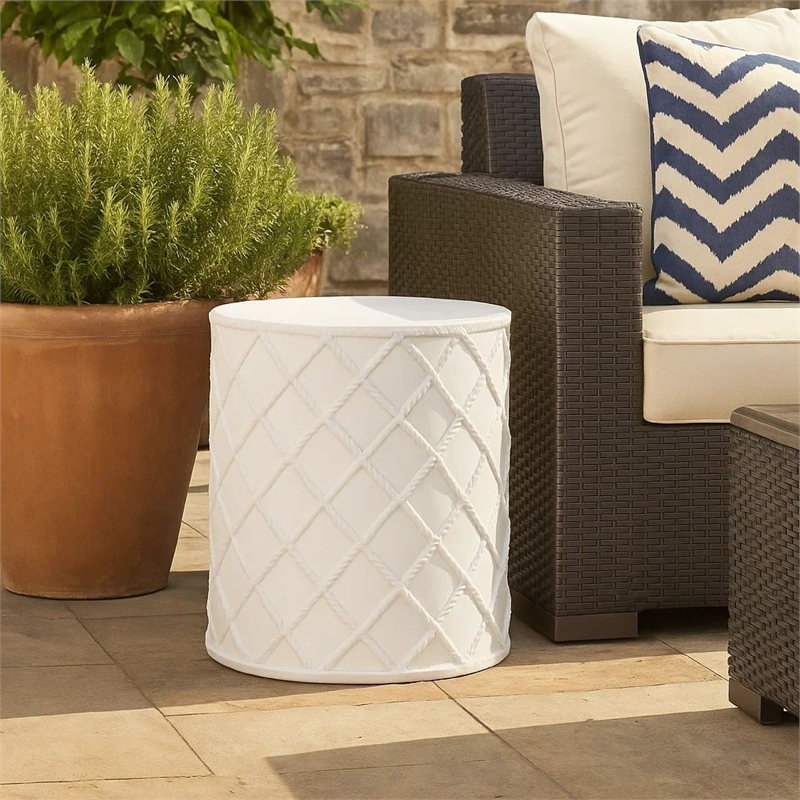 Benjara Outdoor End Table- Round 15