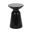 Benjara Side End Table Set of 2- Round Taper Top- Pedestal Base- Black Metal