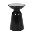 Benjara Side End Table Set of 2- Round Taper Top- Pedestal Base- Black Metal