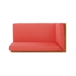 Benjara Juna Outdoor Left Arm Bench- Cross-Back Open Slat- Red- Acacia Wood