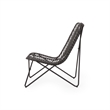 Benjara Lymi Outdoor Accent Chair Set of 2- Rattan Woven- Gray Geometric Base