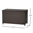 Benjara Laki Outdoor Storage Chest- Brown PE Rattan Wicker- Aluminum- 53 Inch