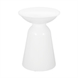 Benjara Suma Outdoor Side End Table Set of 2- Round Top- Pedestal- White Iron