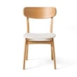 Benjara Mexy Dining Side Chair Set of 2- Open Curved- Light Beige- Brown Wood