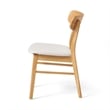 Benjara Mexy Dining Side Chair Set of 2- Open Curved- Light Beige- Brown Wood