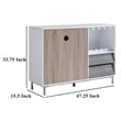 Benjara Wine Cabinet- 2 Drawers- Stemware and Bottle Rack- White Brown Gray