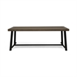 Benjara Leslee Outdoor Dining Table- Brown Top- Black Wood Rectangular 79 Inch