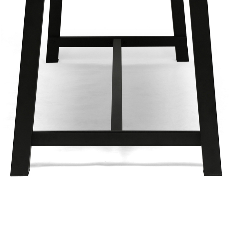 Benjara Leslee Outdoor Dining Table- Brown Top- Black Wood Rectangular 79 Inch