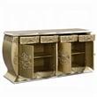 Benjara Rexx Server Console- 2 Door Cabinets- Ornate Carved 76