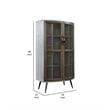 Benjara Bran Accent Cabinet- 2 Doors- 68 Inch- Nailhead Trim- Silver- Brown