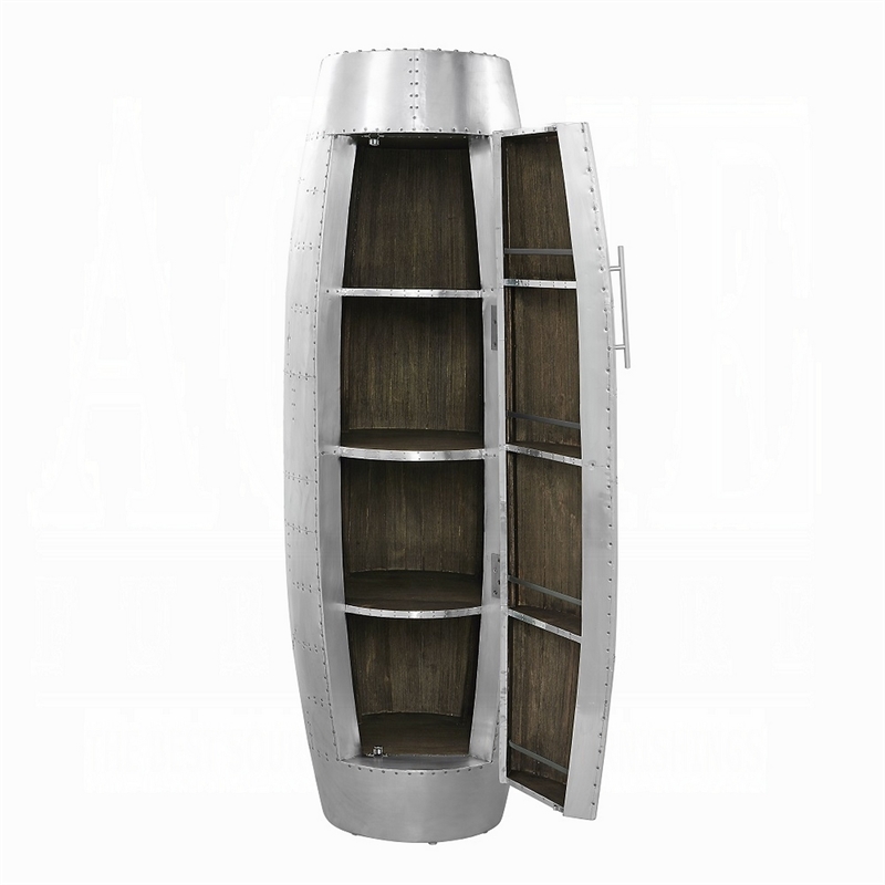 Benjara Barrel Shape Bar Cabinet- 71