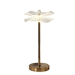 Benjara Accent Table Lamp- LED- Lotus Shape Acrylic- Copper- Gold- 18 Inch