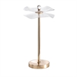 Benjara Accent Table Lamp- LED- Lotus Shape Acrylic- Copper- Gold- 18 Inch