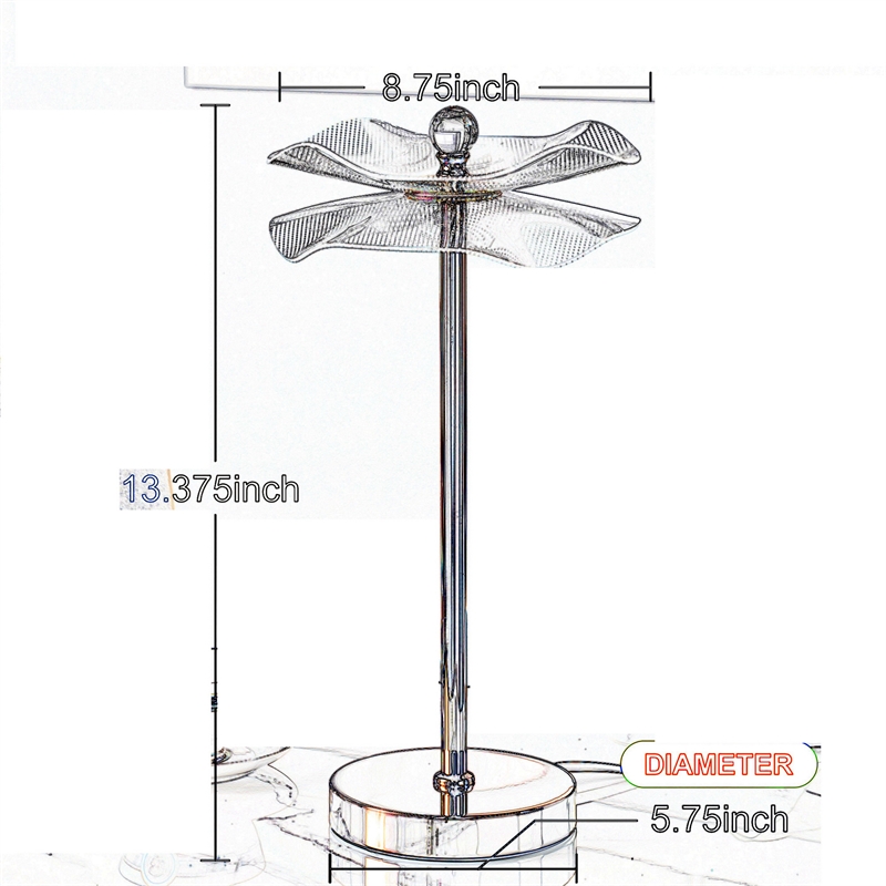 Benjara Accent Table Lamp- LED- Lotus Shape Acrylic- Copper- Gold- 18 Inch