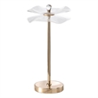 Benjara Accent Table Lamp- LED- Lotus Shape Acrylic- Copper- Gold- 18 Inch