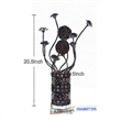 Benjara Table Lamp- Rose Bud Floral Vase- Cage Textured Gold Chrome 22