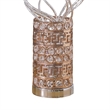 Benjara Table Lamp- Rose Bud Floral Vase- Cage Textured Gold Chrome 22