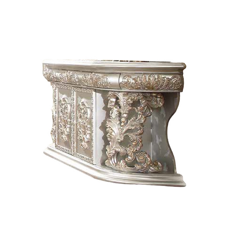 Benjara Dove Sideboard Server Table- Drawers- Classic Champagne Finish 73 Inch