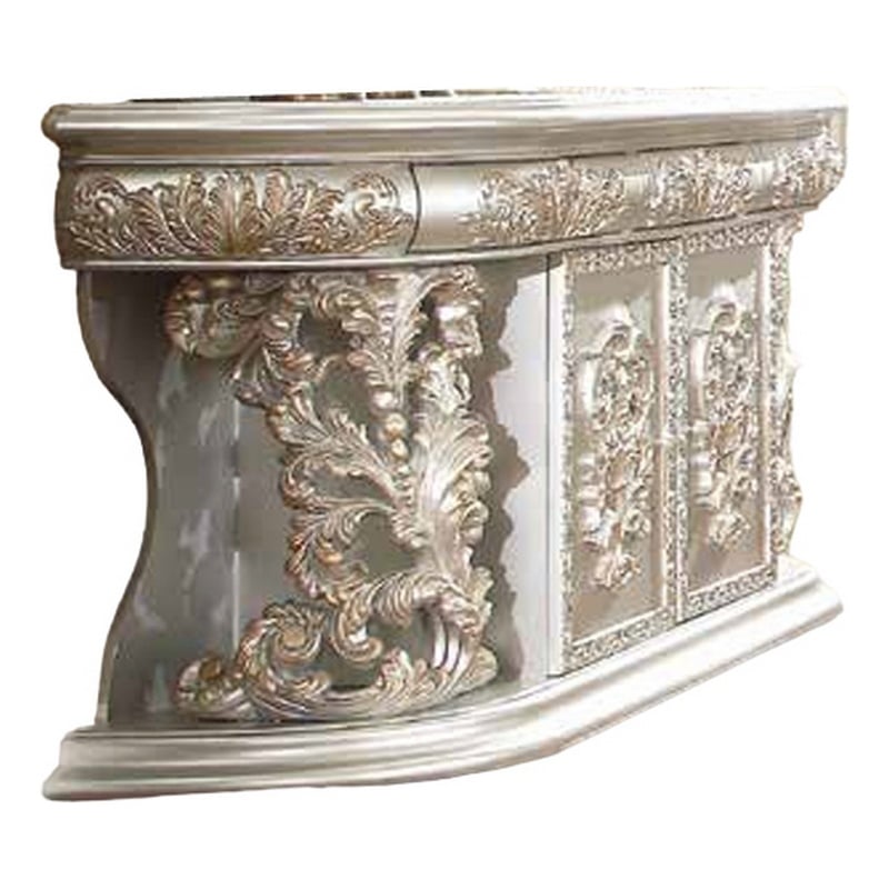 Benjara Dove Sideboard Server Table- Drawers- Classic Champagne Finish 73 Inch