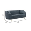 Benjara Kenny Sofa- 2 Pillows- Cobalt Blue Chenille- Gold Metal Legs- 77 Inch