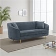 Benjara Kenny Sofa- 2 Pillows- Cobalt Blue Chenille- Gold Metal Legs- 77 Inch