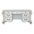 Benjara Antoine Vanity Desk- 7 Drawers- Antique Silver Wood- Gold- 65 Inch