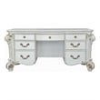 Benjara Antoine Vanity Desk- 7 Drawers- Antique Silver Wood- Gold- 65 Inch
