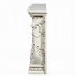 Benjara Rox LED Electric Fireplace- 62 Inch- Resin Details- Antique White Wood