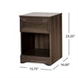 Benjara Vinie Nightstand with 1 Drawer and Open Shelf- Modern Walnut Brown