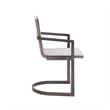 Benjara Jegy Dining Chair- Padded Washed Gray Faux Leather- Cantilever Base