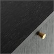 Benjara Belo Accent Buffet Sideboard- 6 Shelves- Gold Accent- Black- 42 Inch