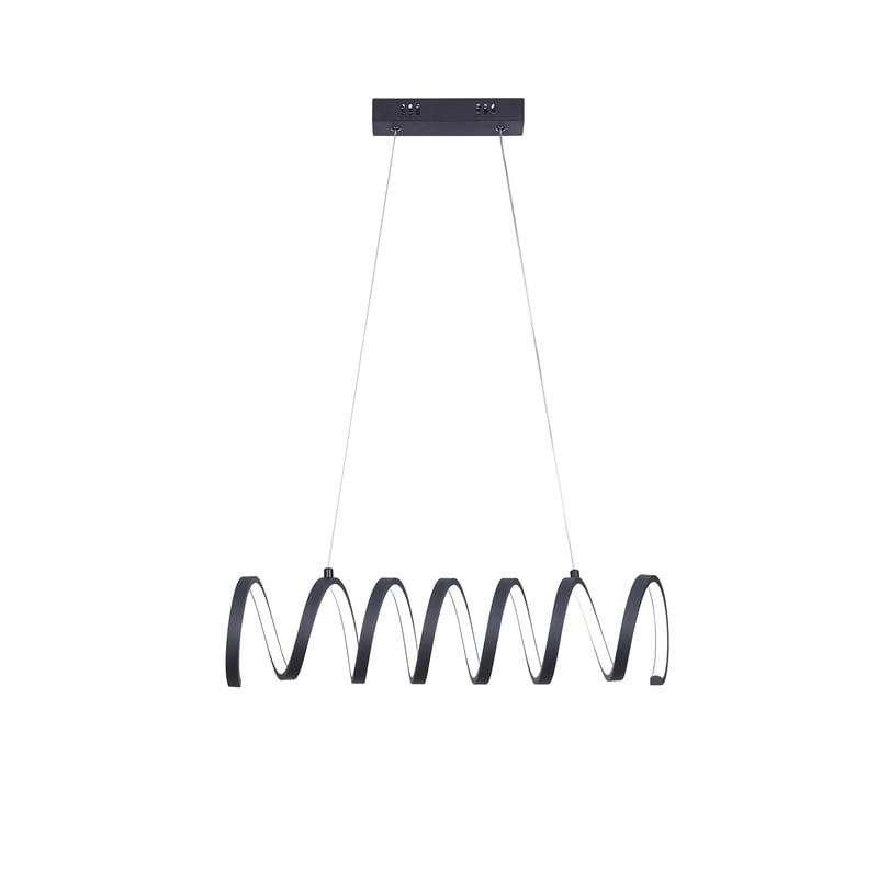 Benjara Modern Ceiling Pendant Light- Suspended Aluminum Spiral Loop- 23 Inch