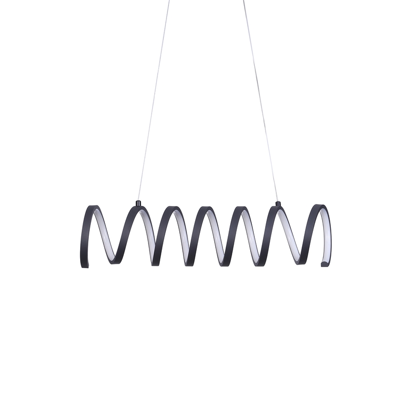 Benjara Modern Ceiling Pendant Light- Suspended Aluminum Spiral Loop- 23 Inch