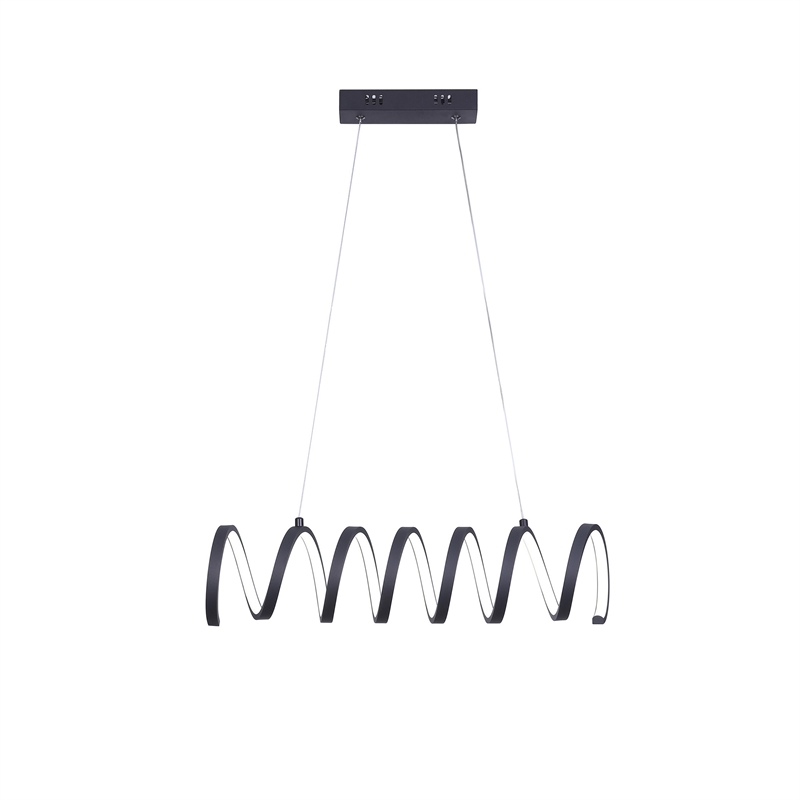 Benjara Modern Ceiling Pendant Light- Suspended Aluminum Spiral Loop- 23 Inch