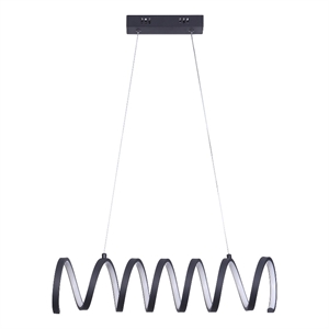 Benjara Modern Ceiling Pendant Light- Suspended Aluminum Spiral Loop- 23 Inch