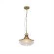Benjara Accent Chandelier- Classic Crystal Inspired Cascade Gold Metal 12 Inch