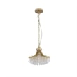 Benjara Accent Chandelier- Classic Crystal Inspired Cascade Gold Metal 12 Inch