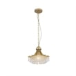 Benjara Accent Chandelier- Classic Crystal Inspired Cascade Gold Metal 12 Inch