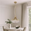 Benjara Accent Chandelier- Classic Crystal Inspired Cascade Gold Metal 12 Inch