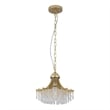 Benjara Accent Chandelier- Classic Crystal Inspired Cascade Gold Metal 12 Inch