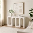 Benjara Rectangular Console Table with Wavelike Base- 54