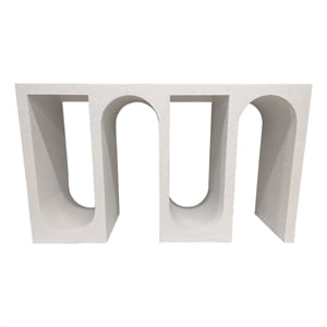 Benjara Rectangular Console Table with Wavelike Base- 54&quot White Wood
