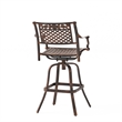 Benjara Kaven Outdoor Swivel Barstool Chair- Copper Brown Metal Lattice Design