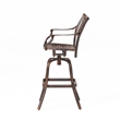 Benjara Kaven Outdoor Swivel Barstool Chair- Copper Brown Metal Lattice Design