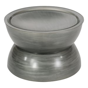 Benjara Accent Coffee Table- 25&quot Hourglass Shape- Gray Hammered Finish