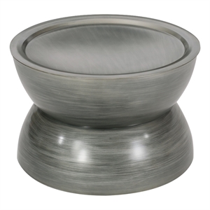 Benjara Accent Coffee Table- 25&quot Hourglass Shape- Gray Hammered Finish