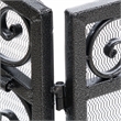 Benjara Fireplace Screen- Scrollwork Mesh Design- Iron w Black- Silver Finish